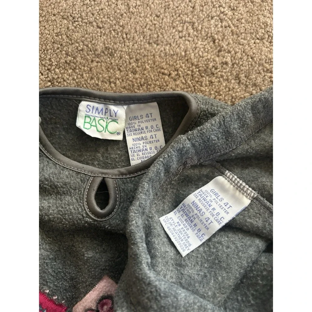 Vintage 90s Simply Basic Cozy Fleece 2 Pc Set Size 4T